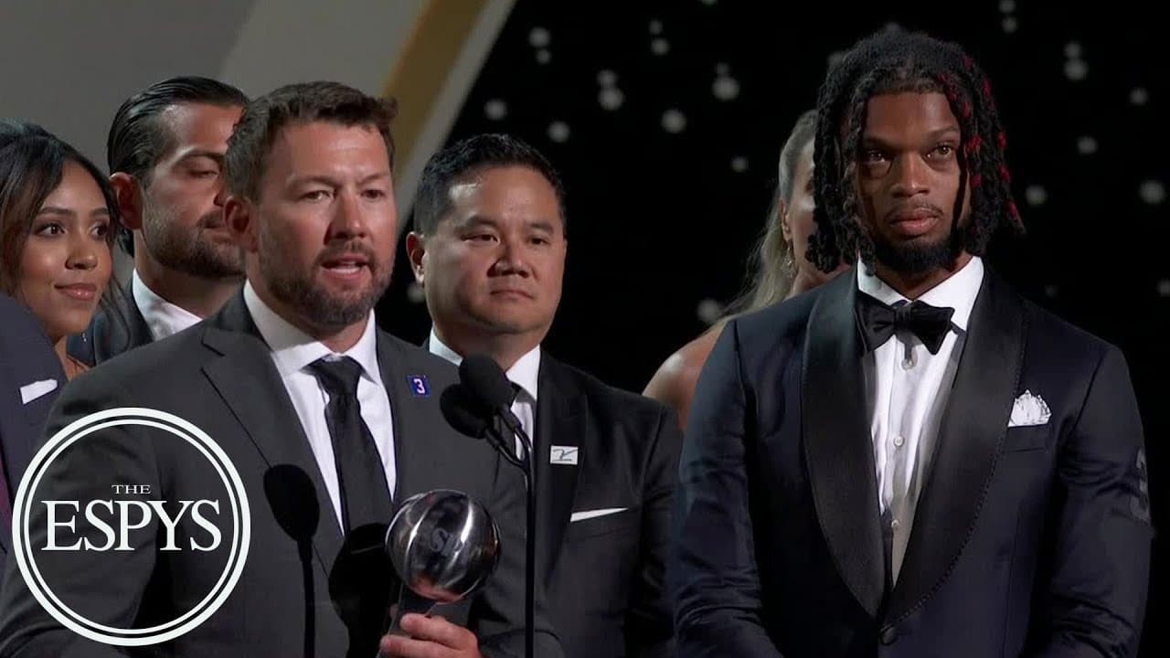 Damar Hamlin Gets Emotional Presenting ESPY Award to the Bills Training Staff That Saved His Life