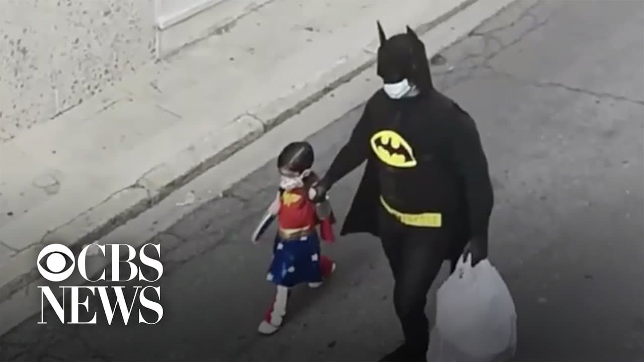 Dad and Daughter Dress Up To Take Out Trash