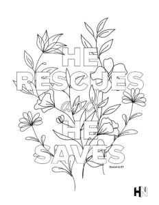 HE rescues and he saves Hope Nation Coloring Sheet