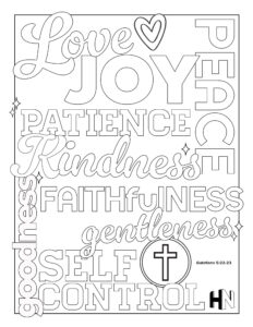 Fruits of the Spirit Hope Nation Coloring Sheet